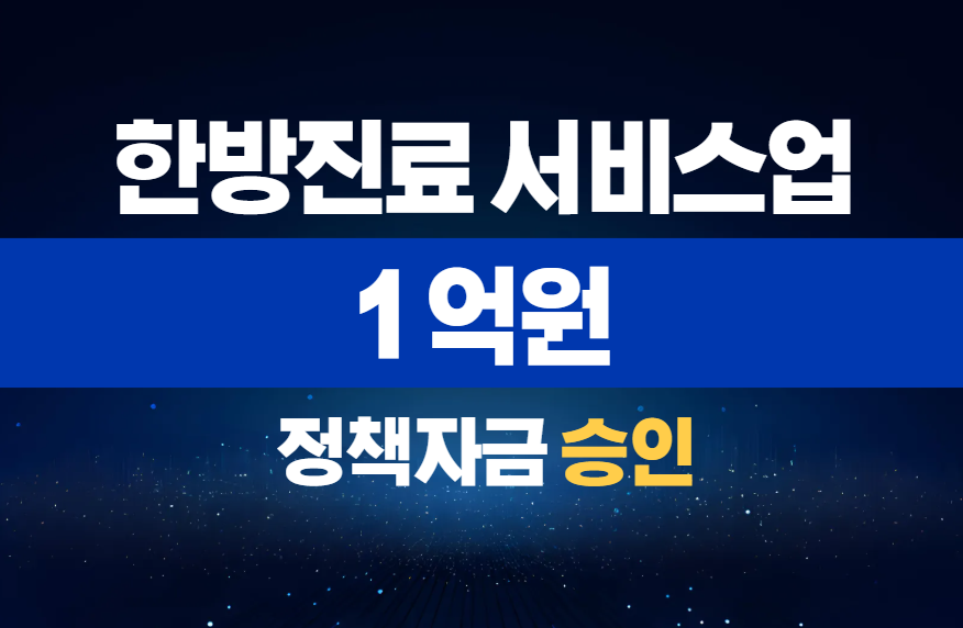 한방진료 서비스업 / 정책자금 1억 승인