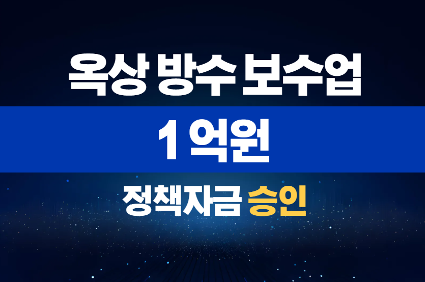 옥상 방수 보수업 / 정책자금 1억 승인