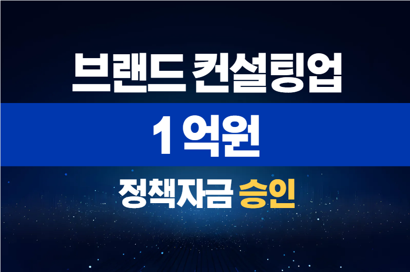 브랜드 컨설팅업 /  정책자금 1억 승인